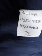 L · Grosvenor House Vintage Navy Overcoat Wool & Cashmere