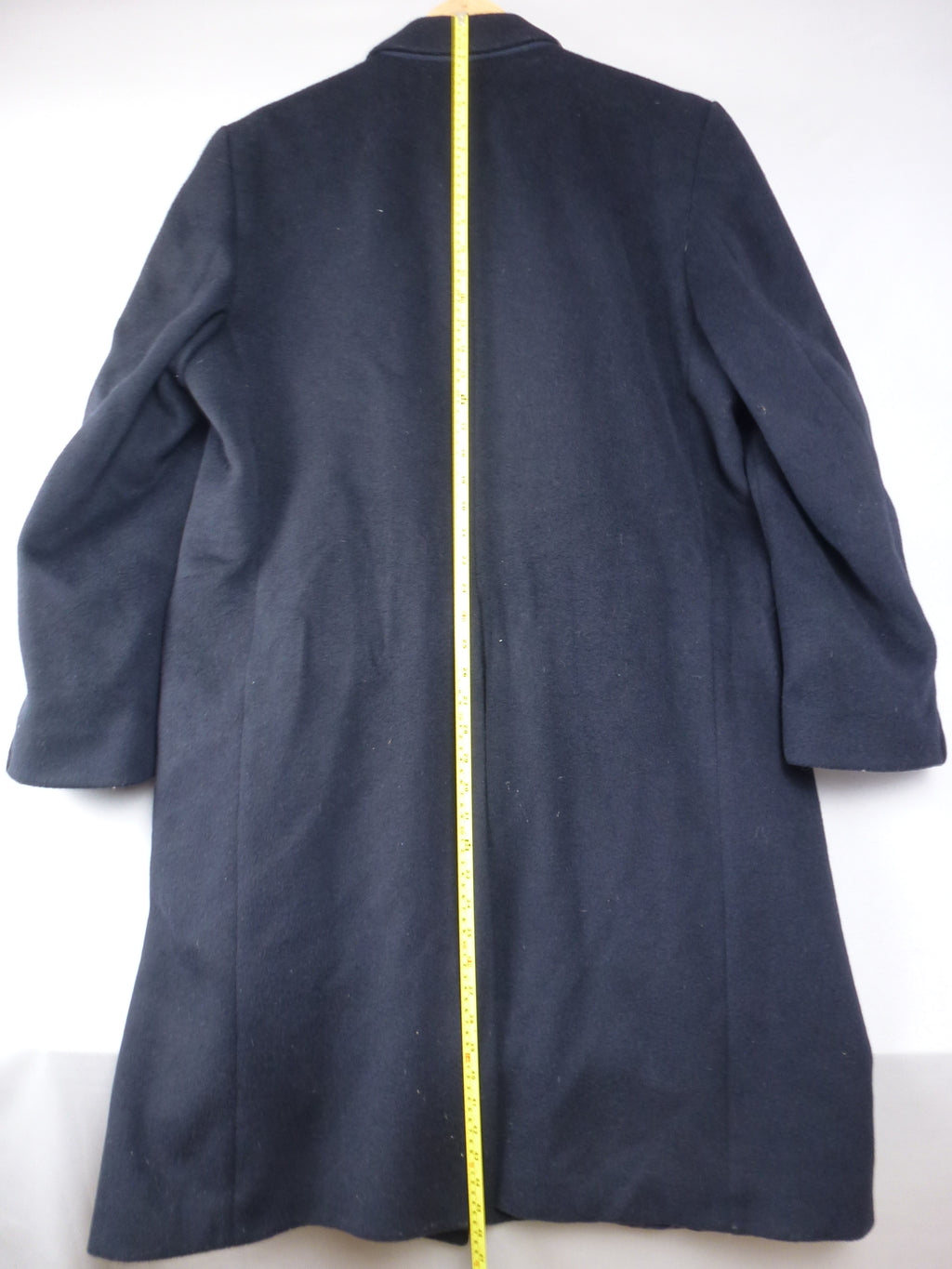 L · Grosvenor House Vintage Navy Overcoat Wool & Cashmere