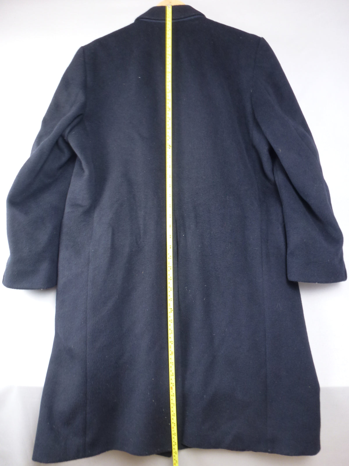 L · Grosvenor House Vintage Navy Overcoat Wool & Cashmere
