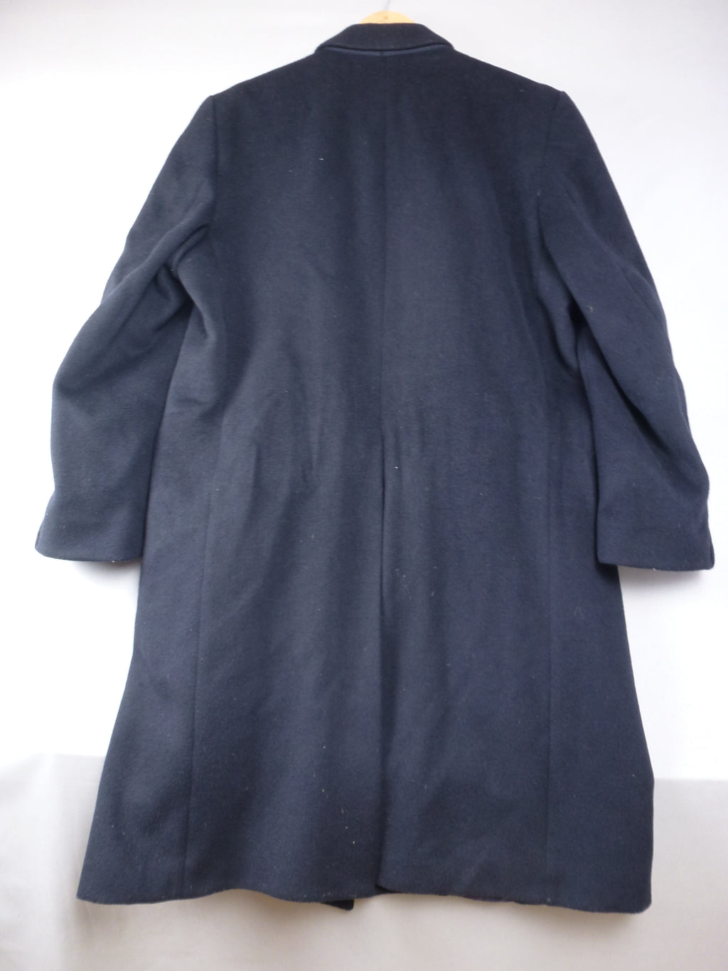 L · Grosvenor House Vintage Navy Overcoat Wool & Cashmere
