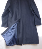 L · Grosvenor House Vintage Navy Overcoat Wool & Cashmere