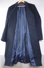 L · Grosvenor House Vintage Navy Overcoat Wool & Cashmere