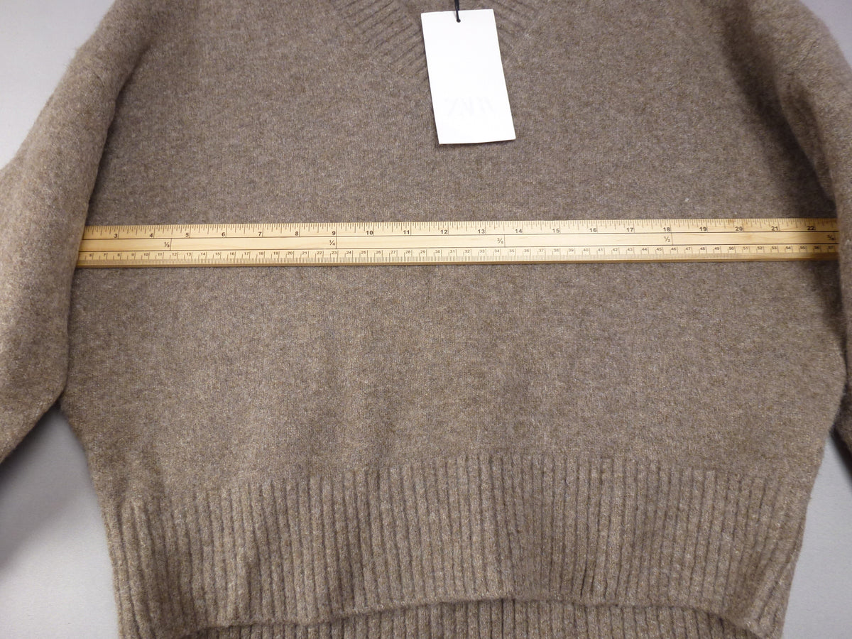 S · Zara Jumper Taupe Wool Blend Jumper