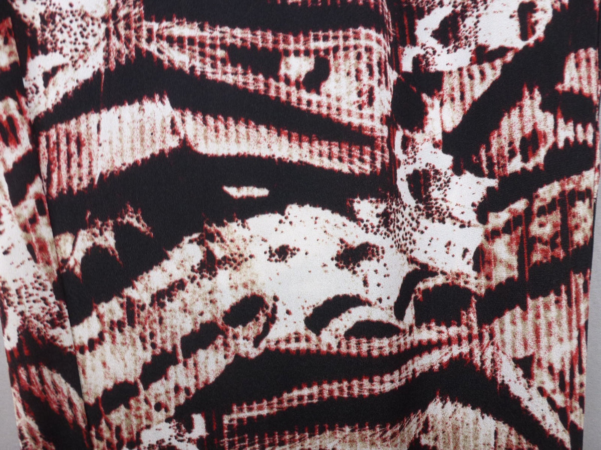 Calvin Klein Trousers Women L Abstract Print Straight Leg Pull On Y2K Statement
