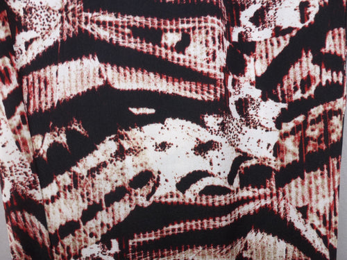 Calvin Klein Trousers Women L Abstract Print Straight Leg Pull On Y2K Statement
