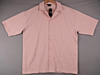 BoohooMAN Shirt Mens XS Pink Ribbed Short Sleeve Button Casual Summer BNWT Y2K