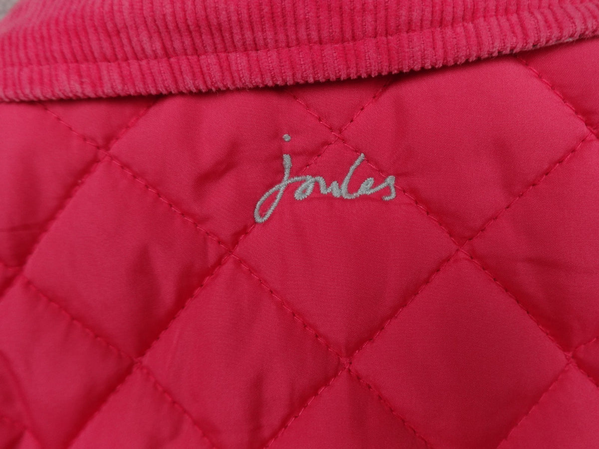 Joules Jacket Girls 5Y Pink Quilted Floral Lining Lightweight Coat Cute Winter