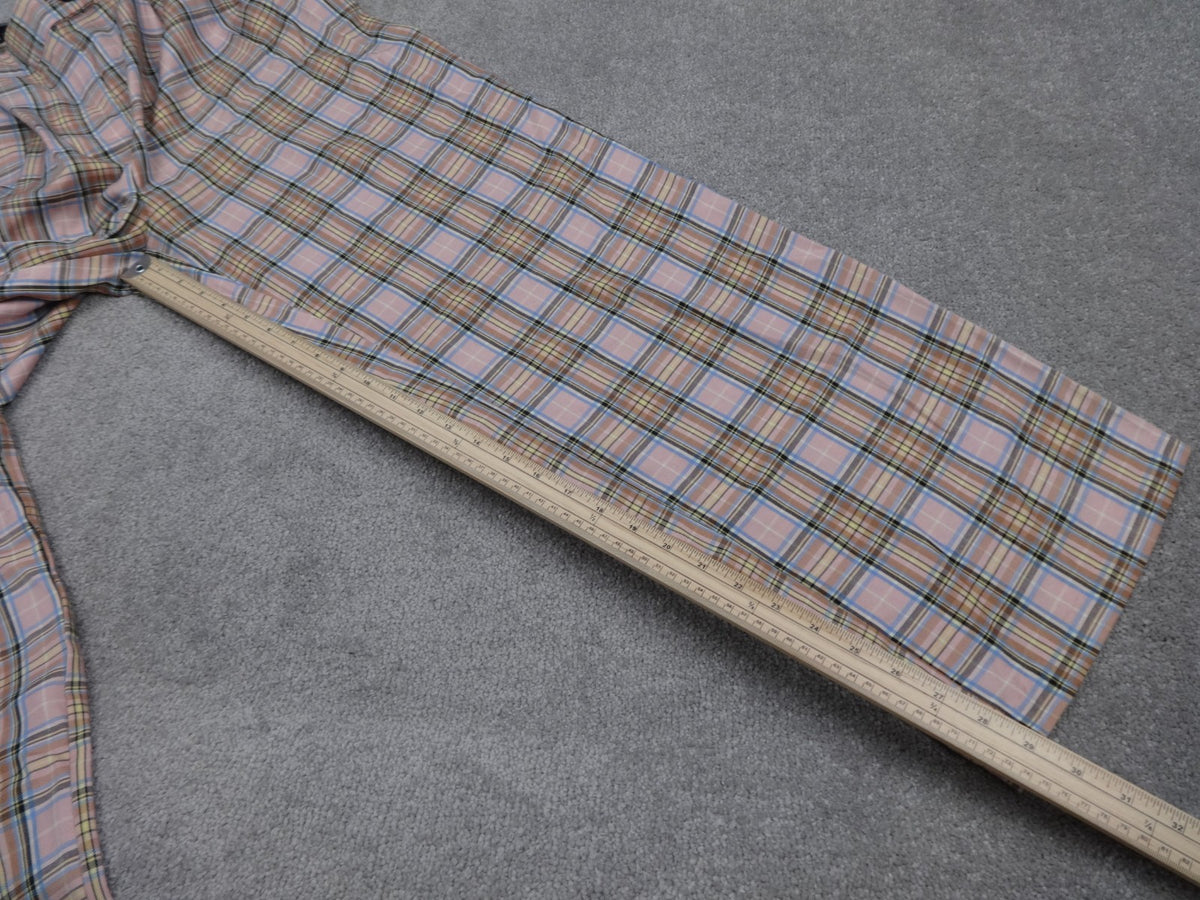 Y.A.S Freetown HW Trousers UK 12 Pink Checked Wide Leg High Waist Plaid Pants