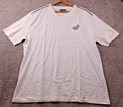 Atlas For Men T Shirt Mens XL White Sea Sport V Neck Short Sleeve Tee Brand New