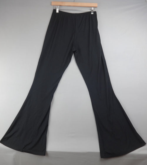 Boohoo Trousers Womens UK 14 Black Flared High Waist Y2K Retro Festival 70s BNWT