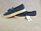 Zara Loafers Mens UK 9 Navy Suede Tassel Slip On Casual Smart Shoes Holiday BNWT