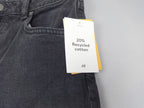 H&M Jeans Womens UK 10 Black Wide Leg High Waist Cropped Denim Retro BNWT Y2K