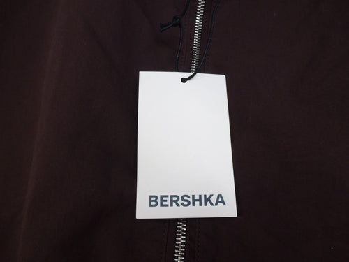Bershka Gilet Mens M-L Brown Utility Bomber Zip Sleeveless Puffer Bodywarmer NWT