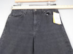 H&M Jeans Womens UK 10 Black Wide Leg High Waist Cropped Denim Retro BNWT Y2K