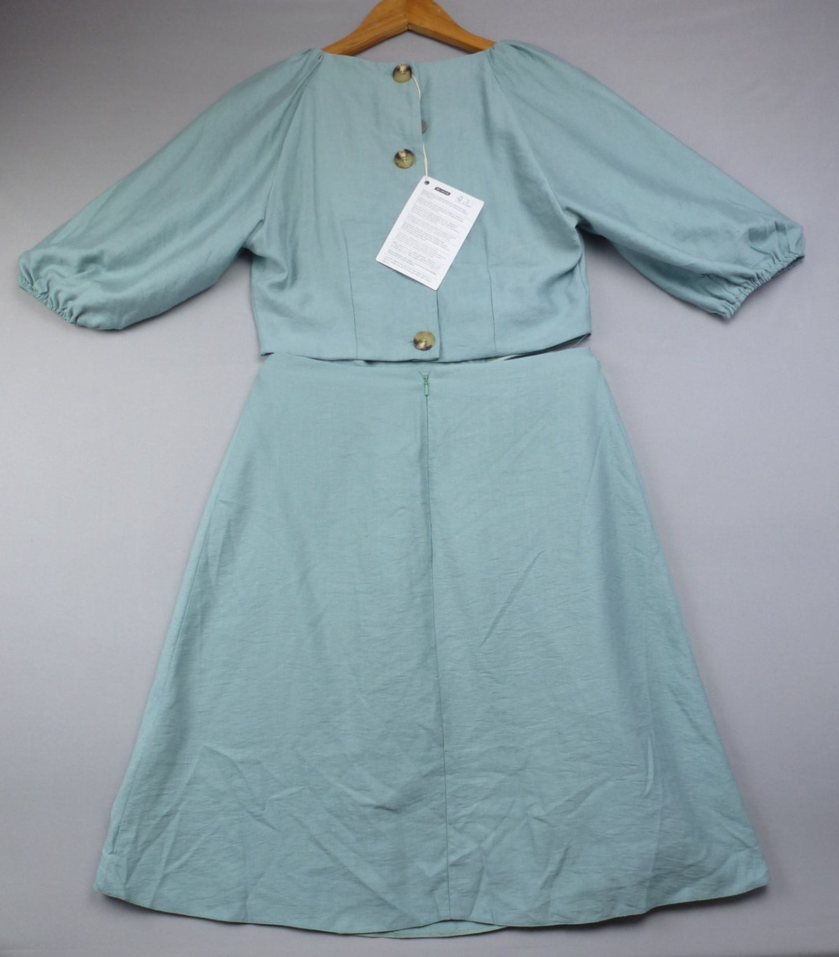 Closet London Dress Women UK 12 Mint Green Midi Wedding Cut Out Puff Sleeve BNWT