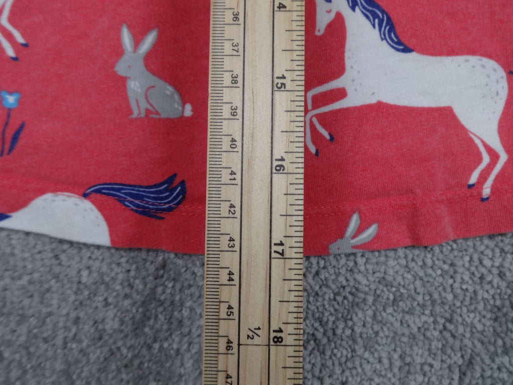 Mini Boden Dress Girls 2-3Y Pink Unicorn Print Short Sleeve Pockets Cotton Kids