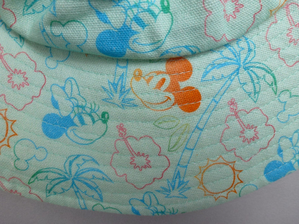 Disney Sun Hat Adult 57cm Mint Mickey Mouse Tropical Wide Brim Holiday Beach Hat