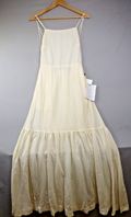 Jonathan Simkhai Swim Dress Womens Small Ivory Maxi Strappy Pockets NWT Beach