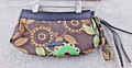 Ted Baker Wristlet Clutch Bag Women Floral Canvas Leather Trim Zip Versatile