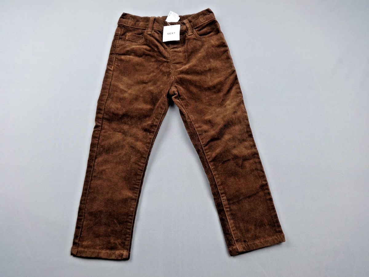 Next Trousers Unisex 4-5 Years Brown Corduroy Straight Leg BNWT Smart Kids Retro