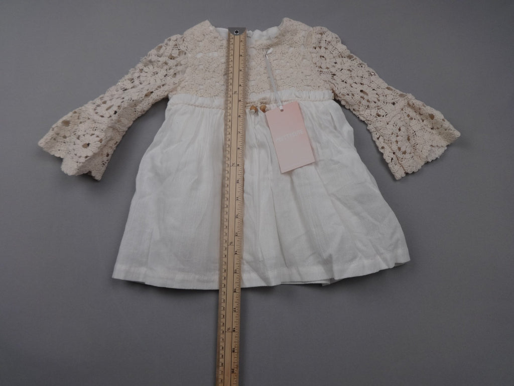 Prettycute Girls Cream Lace Boho Dress 12 Months Long Sleeve Party BNWT Occasion