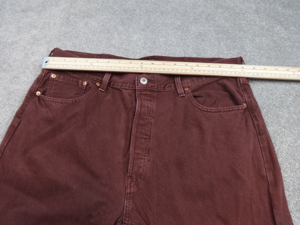 Levi’s 501 Jeans Mens W38 L30 Brown Straight Leg Button Fly Cotton Denim Vintage