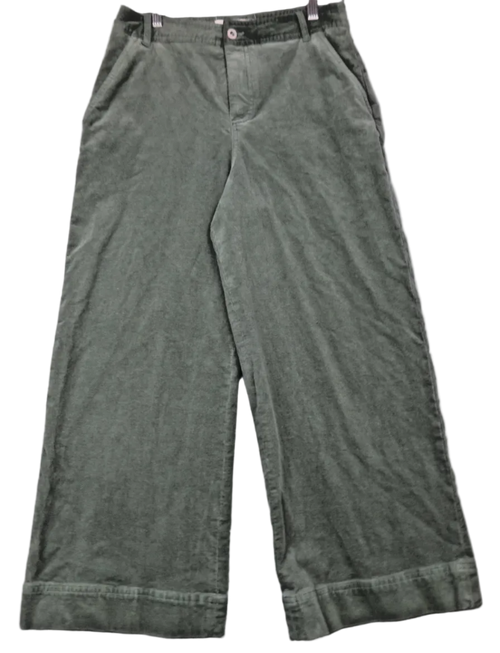 Aspiga Trousers Womens S UK 10 Green Wide Leg Cord Culotte Cropped Casual Cotton