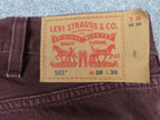 Levi’s 501 Jeans Mens W38 L30 Brown Straight Leg Button Fly Cotton Denim Vintage