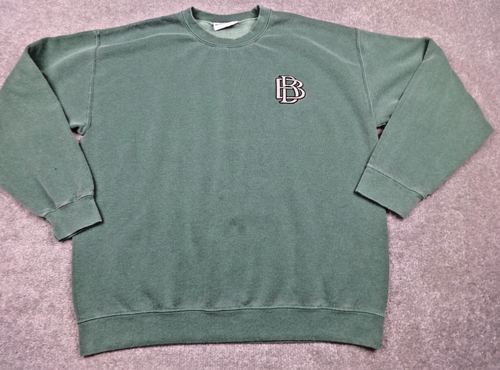 Blood Brother Sweatshirt Jumper Men XL Green Logo Crew Neck Streetwear Y2K Retro
