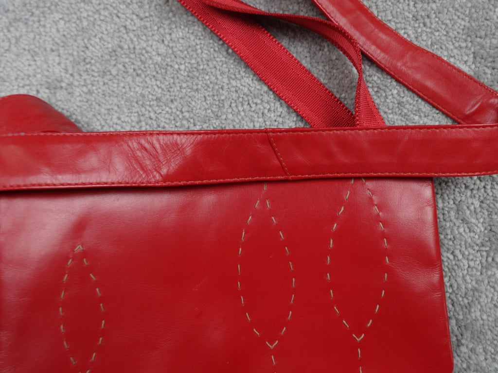 Radley Crossbody Bag Women Retro Vintage Strap Red Leather Dog Charm Zip Y2K UK