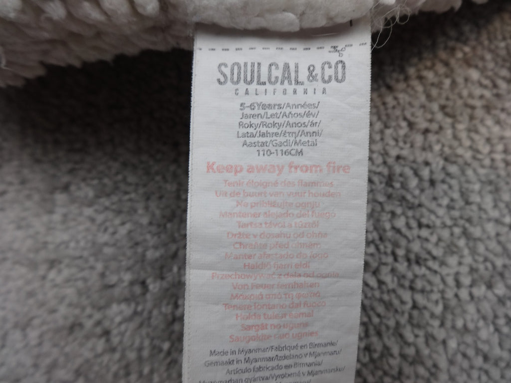 SoulCal & Co Gilet Boy 5-6Y Navy Blue Hooded Fleece Sherpa Padded Bodywarmer