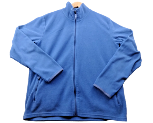 Atlas For Men Fleece Jacket Mens Large Blue Full Zip Outdoor Warm Casual Hiking