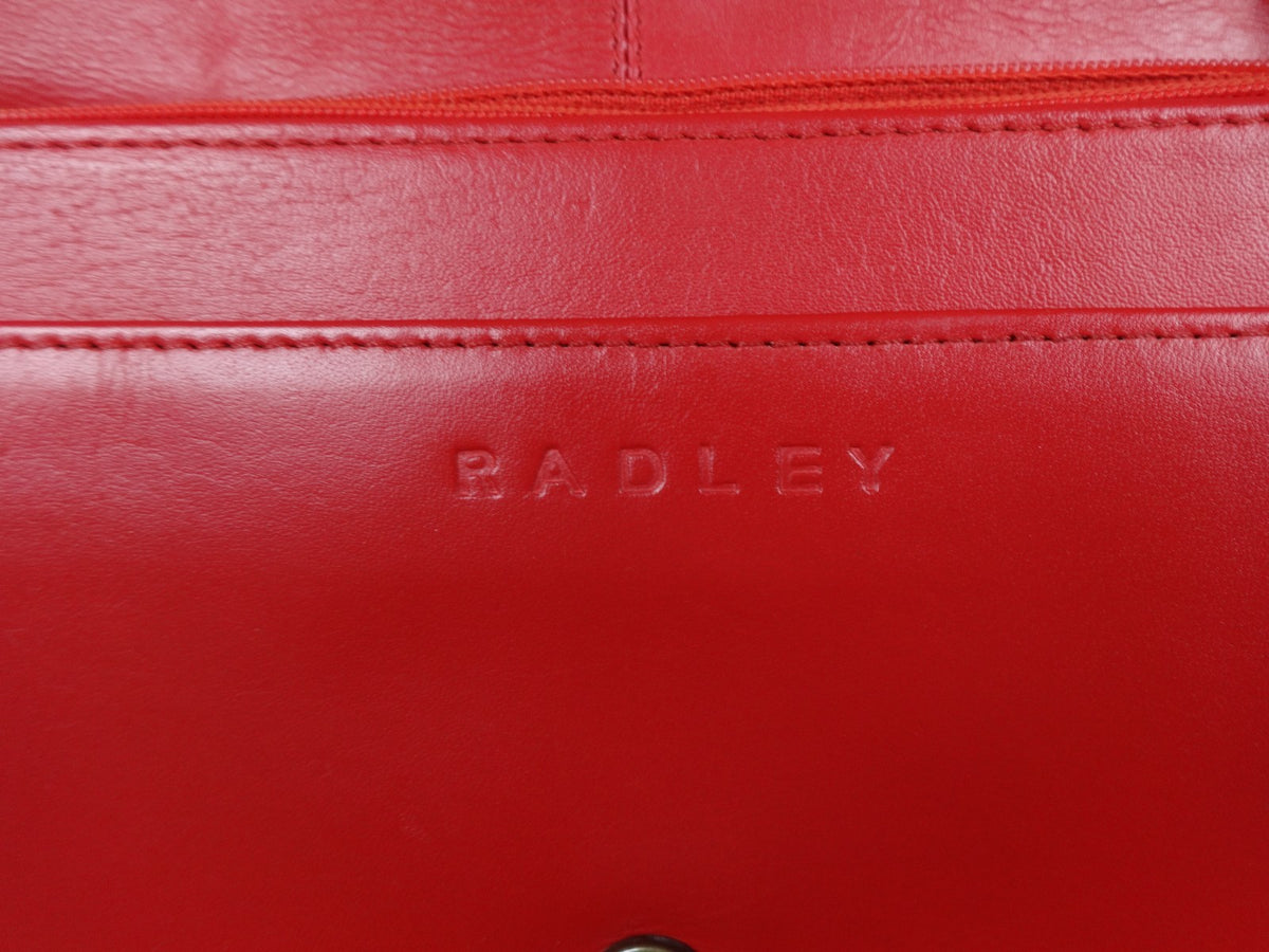Radley Crossbody Bag Women Retro Vintage Strap Red Leather Dog Charm Zip Y2K UK