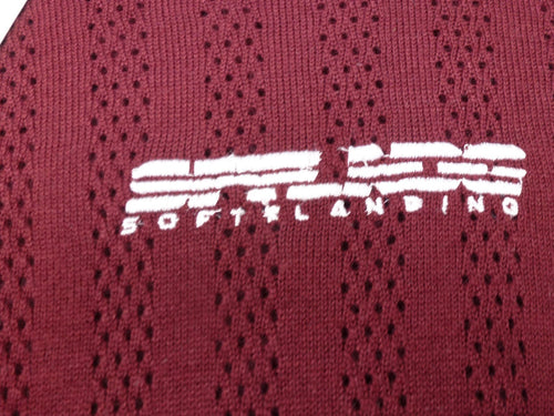 Bershka Jumper Womens XS Burgundy Open Knit V Neck Sports Stripe Soft Top BNWT