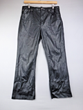 Zara Trouser Women EU 42 UK 14  Black Faux Leather Straight Biker Wet Look Pants