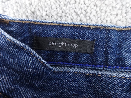Calvin Klein Jeans Womens Straight Crop Jeans Waist 28 Length 32 Blue Denim Mid