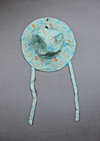 Disney Sun Hat Adult 57cm Mint Mickey Mouse Tropical Wide Brim Holiday Beach Hat
