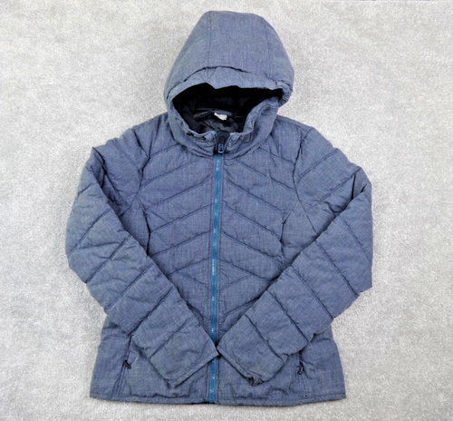 Bench Mens XL Blue Hooded Puffer Jacket Quilted Winter Coat Full Zip Warm Casual