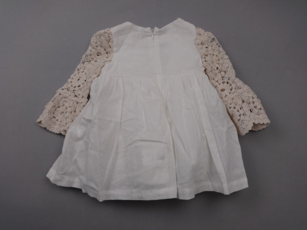 Prettycute Girls Cream Lace Boho Dress 12 Months Long Sleeve Party BNWT Occasion