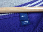 GANT Super Fine Lambswool V Neck Jumper Mens 4XL Purple Knit Sweater Classic