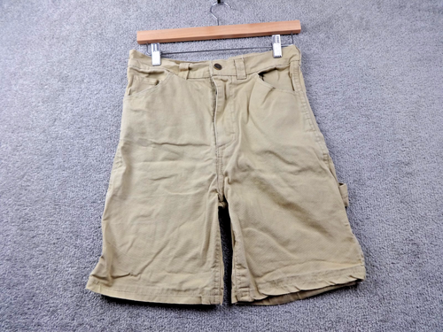 Carhartt Short Men 30 Inch Waist Beige Canvas Workwear Cargo Utility Relaxed Fit