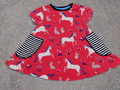 Mini Boden Dress Girls 2-3Y Pink Unicorn Print Short Sleeve Pockets Cotton Kids