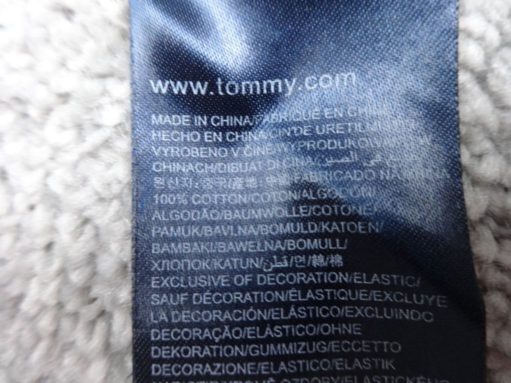Tommy Hilfiger Men’s Light Blue V Neck Jumper Sweater L Premium Cotton Logo Knit