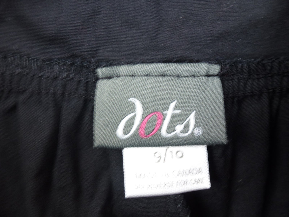 Dots Shorts Womens UK 12 9/10 Black Bubble Hem Cotton Stretch Canada Made BNWT
