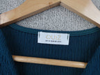Quiz Top Womens UK 10 Wrap Tie Waist Puff Sleeve Textured Occasion Teal Party