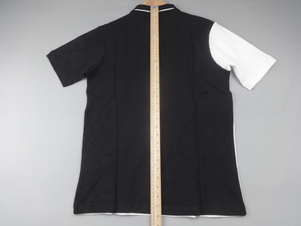 Radicent Polo Shirt Men Medium Black White Colourblock Cotton Short Sleeve BNWT