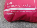 Gelert Jacket Girls 13Y Pink Packaway Waterproof Lightweight Hooded Hiking Rain