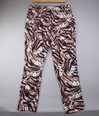 Calvin Klein Trousers Women L Abstract Print Straight Leg Pull On Y2K Statement