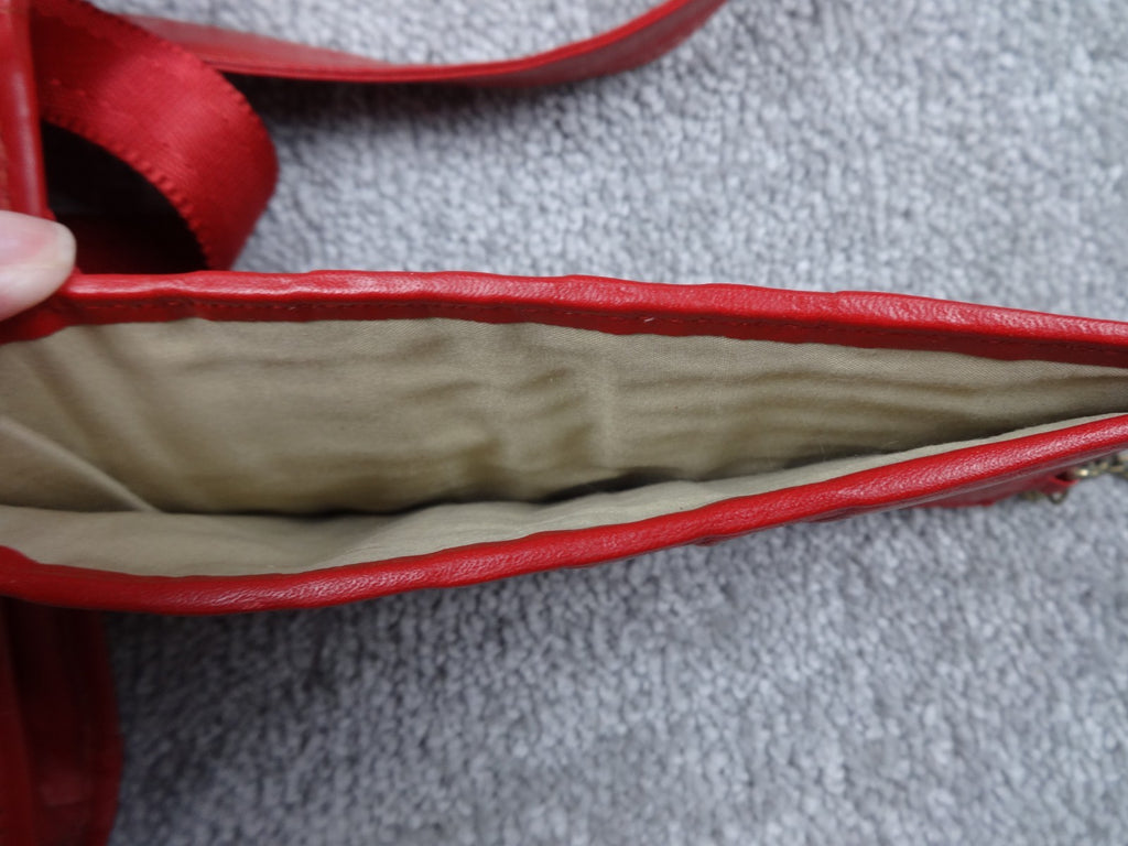 Radley Crossbody Bag Women Retro Vintage Strap Red Leather Dog Charm Zip Y2K UK