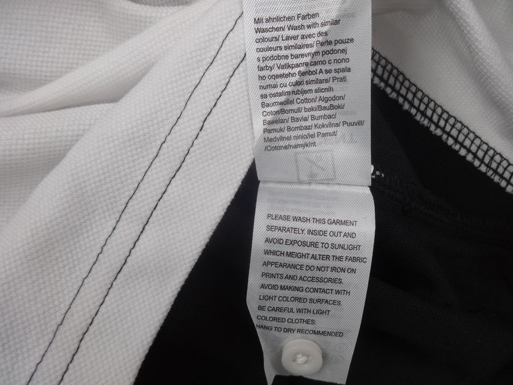 Radicent Polo Shirt Men Medium Black White Colourblock Cotton Short Sleeve BNWT